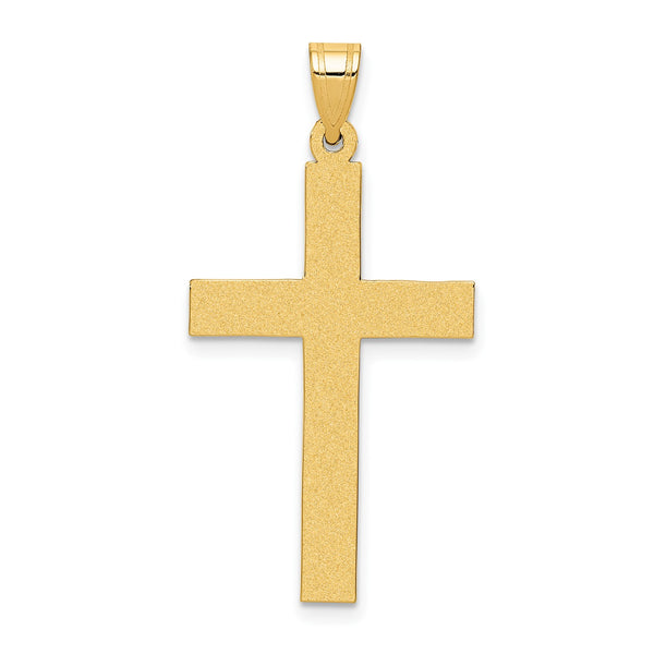 14k Sand Blasted Cross Pendant
