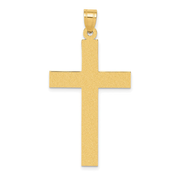 14k Sand Blasted Cross Pendant