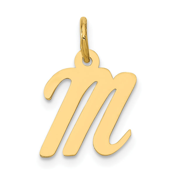 14k Small Script Initial M Charm