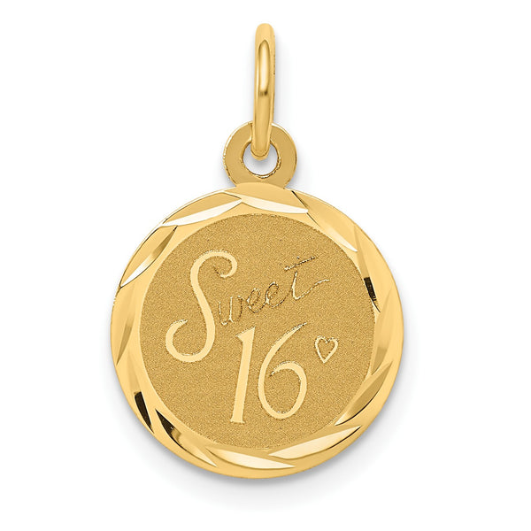 14KT Yellow Gold 23X15MM Sweet 16 Charm