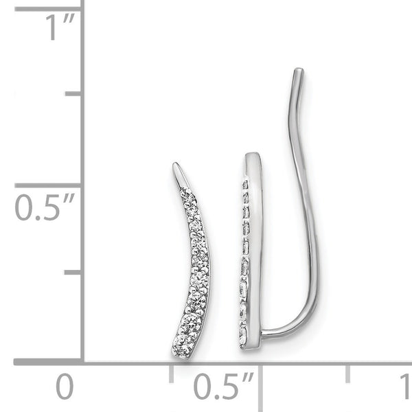 14k White Gold Diamond Ear Climber Earrings