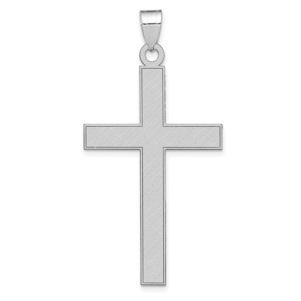 14k White Gold Florentine Cross Pendant