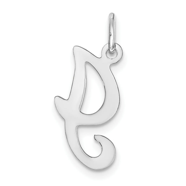 14k White Gold Initial I Charm