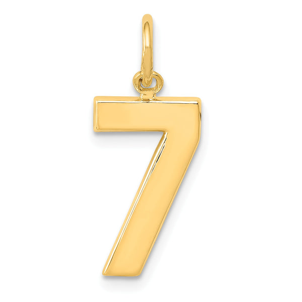 14ky Casted Medium Polished Number 7 Charm