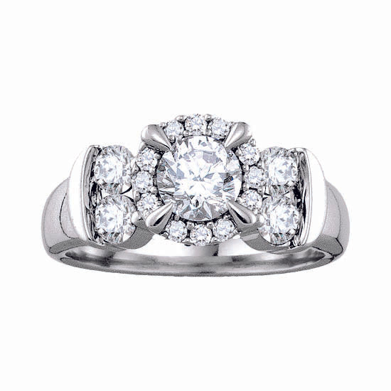Signature Diamond Dreams 1 CTW Diamond Three Stone Engagement Ring in 14KT White Gold