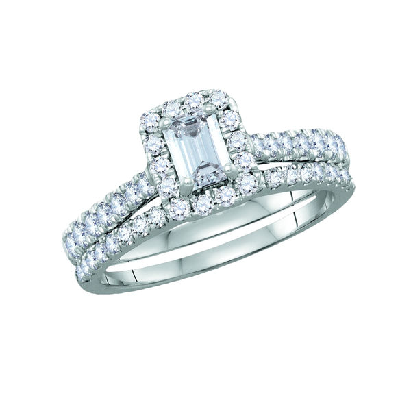 Signature Diamond Dreams 1 1/4 CTW Diamond Halo Bridal Set Ring in 14KT White Gold