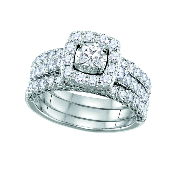 Signature 1 CTW Diamond Bridal Set Ring in 14KT White Gold