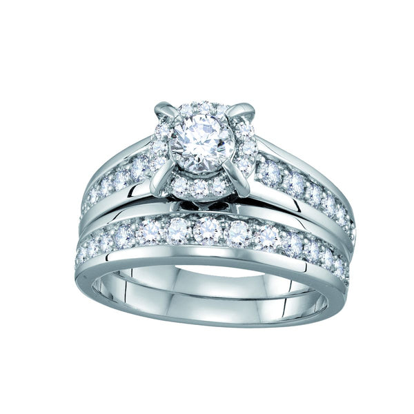 Signature 1 1/3 CTW Diamond Bridal Set Ring in 14KT White Gold