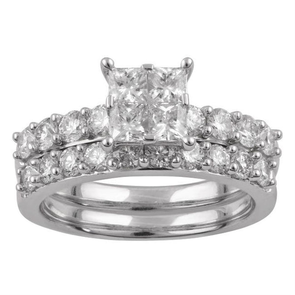 Signature 1-3/4 CTW Diamond Bridal Set Ring in 14KT White Gold