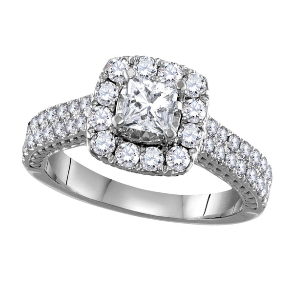 Signature 1 CTW Diamond Halo Engagement Ring in 14KT White Gold