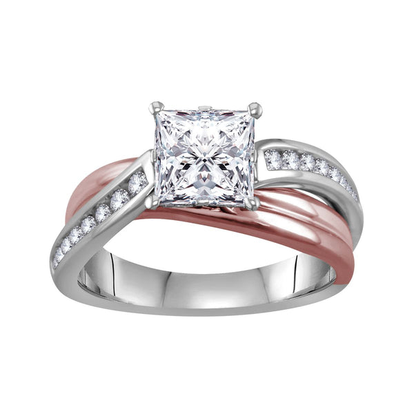 Signature 9/10 CTW Diamond Engagement Ring in 14KT White and Rose Gold