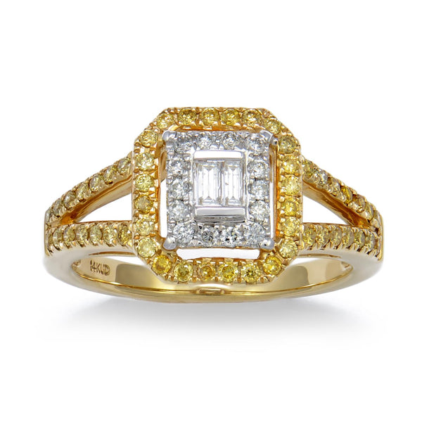 Signature 1/2 CTW Diamond Engagement Ring in 14KT White and Yellow Gold