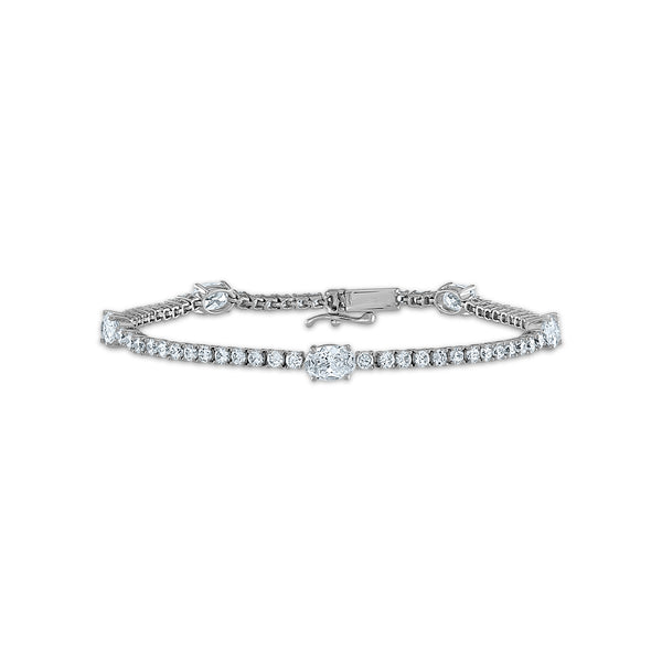 Signature EcoLove 5 CTW Diamond Tennis 7.25" Bracelet in 14KT White Gold