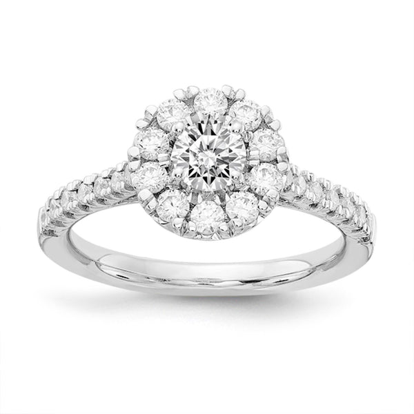 Signature EcoLove 1 CTW Lab Grown Diamond Halo Engagement Ring in 14KT White Gold