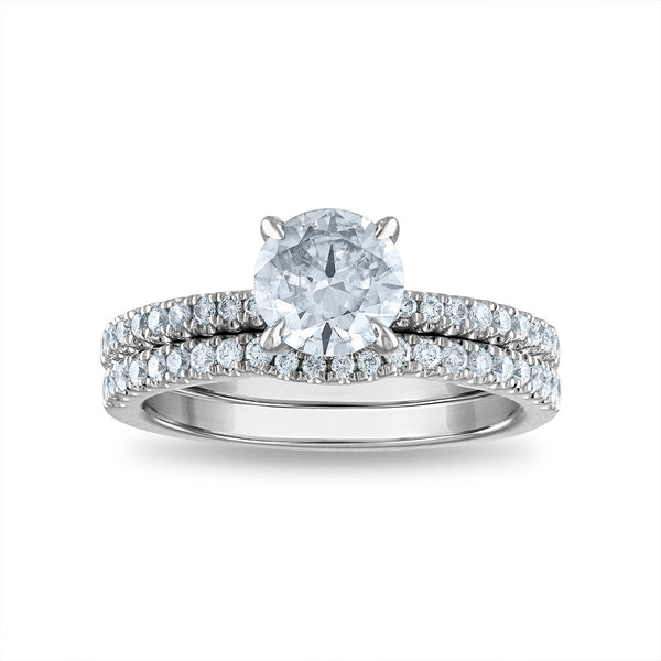 Signature EcoLove 1 1/2 CTW Lab Grown Diamond Bridal Set Ring in 14KT White Gold