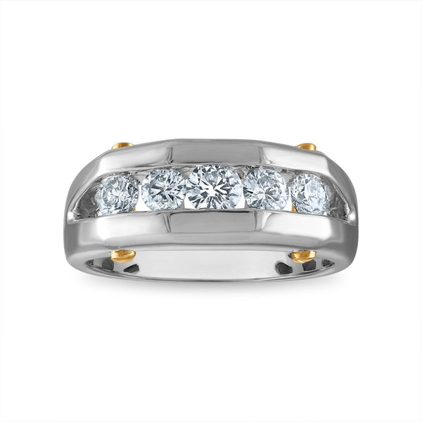 Signature EcoLove 1 CTW Lab Grown Diamond Wedding Ring in 14KT White and Yellow Gold