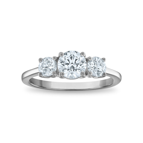 Signature EcoLove 1 1/4 CTW Lab Grown Diamond Anniversary Three Stone Ring in 14KT White Gold