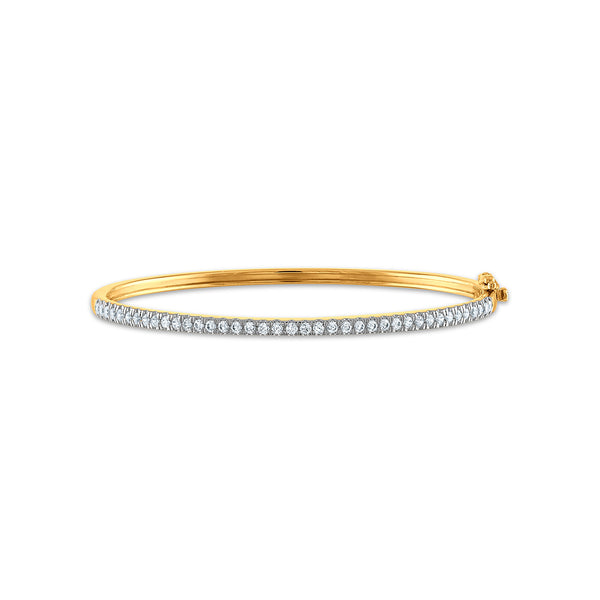 Signature EcoLove 1 CTW Lab Grown Diamond 7.25" Bangle Bracelet in 14KT Yellow Gold