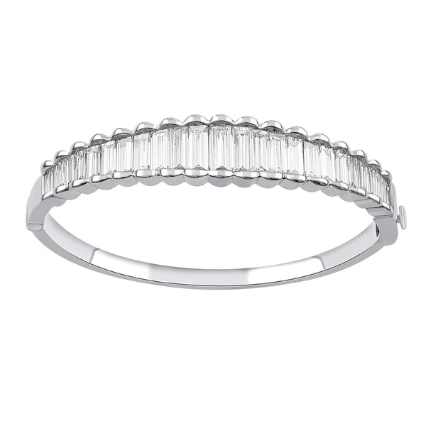 Signature EcoLove 8-3/8 CTW Diamond Bangle Bracelet in 14KT White Gold