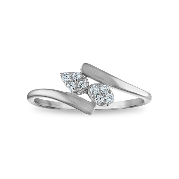 LoveSong EcoLove 1/8 CTW Lab Grown Diamond Fashion Ring in Rhodium Plated Sterling Silver