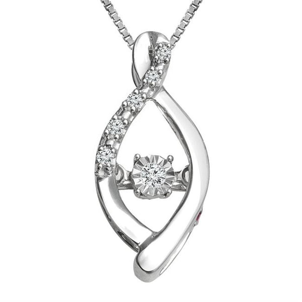 LoveSong 1/20 CTW Diamond Dancing 18" Pendant in Sterling Silver