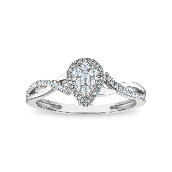 LoveSong 1/5 CTW Diamond Promise Ring in Sterling Silver