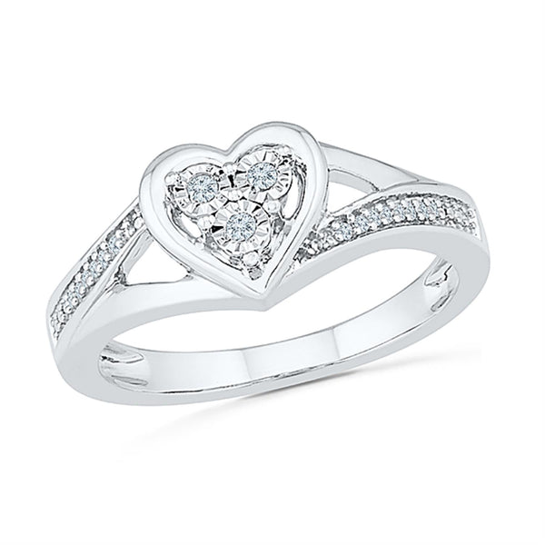 1/5 CTW Diamond Heart Ring in Sterling Silver