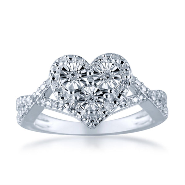 1/14 CTW Diamond Heart Ring in Sterling Silver
