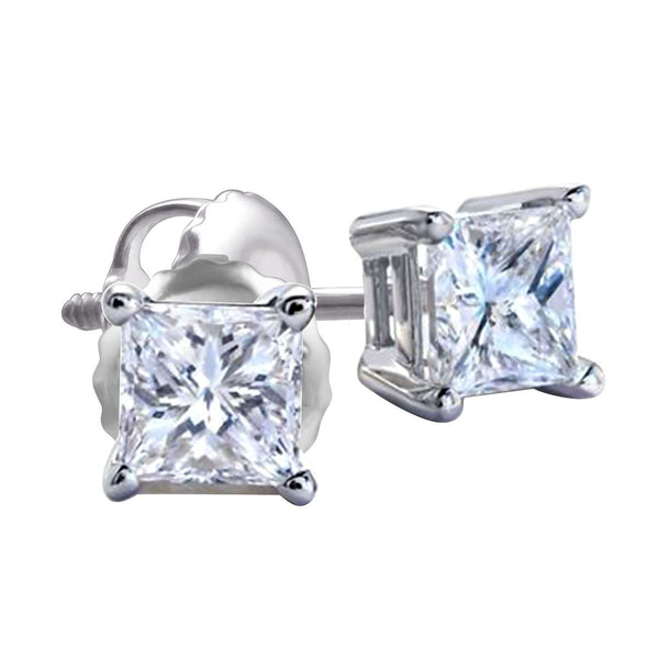 Royale 1/3 CTW Diamond Solitaire Stud Earrings in 14KT White Gold