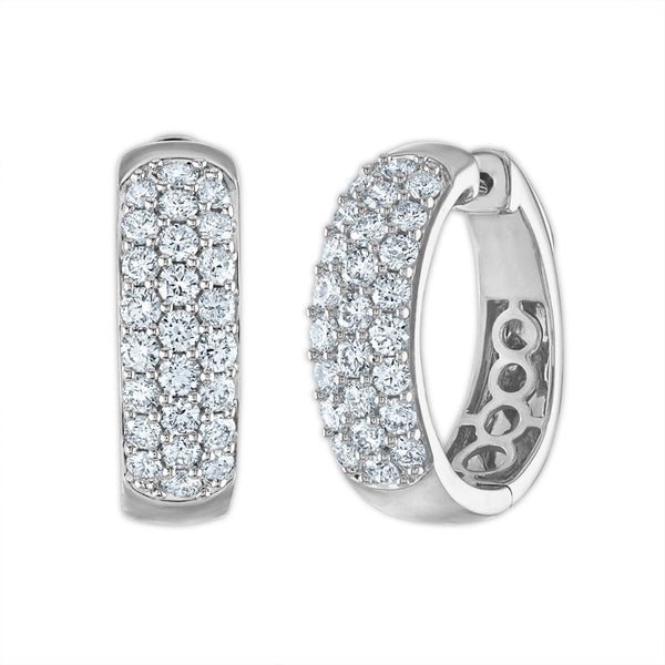 EcoLove 2 CTW Lab Grown Diamond Hoop Earrings in 14KT White Gold