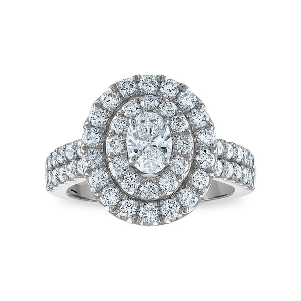 EcoLove 2 CTW Lab Grown Diamond Engagement Halo Ring in 10KT White Gold
