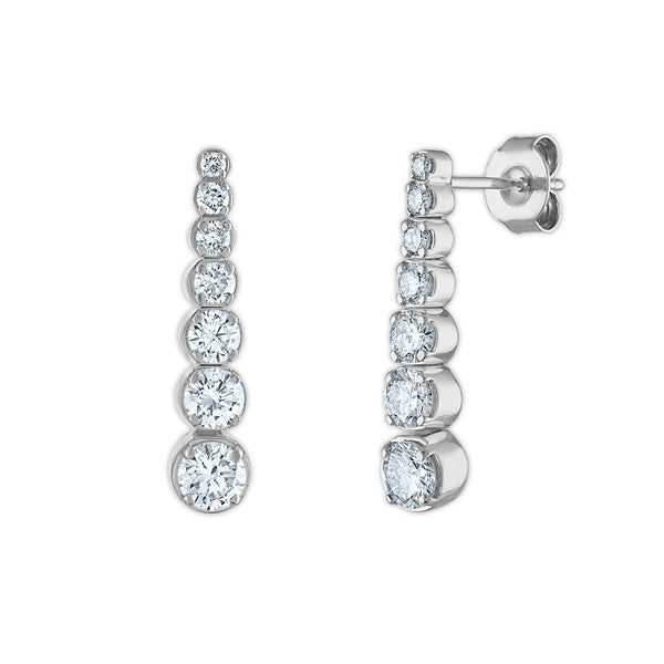 EcoLove 1-1/4 CTW Lab Grown Diamond Fashion Drop & Dangle Earrings in 14KT White Gold
