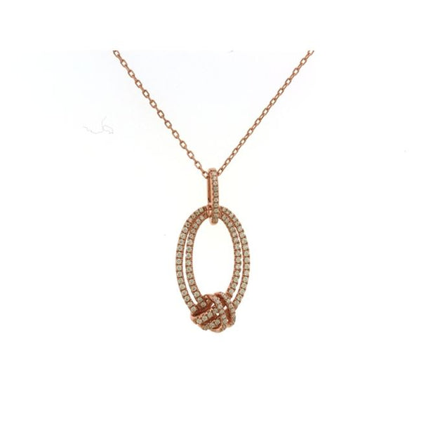 3/8 CTW Diamond Knot 18" Pendant in 10KT Rose Gold