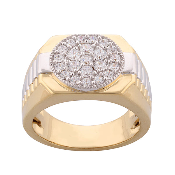 1 CTW Diamond Rolex-look Ring in 10KT White and Yellow Gold