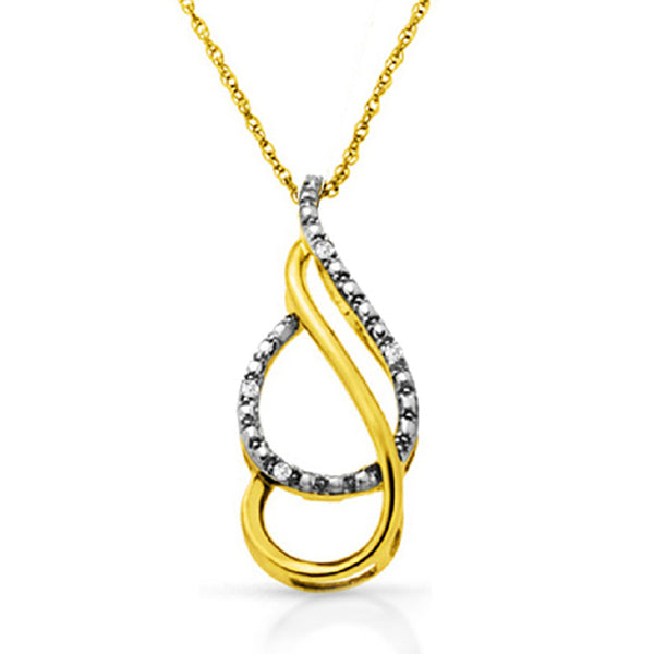 1/30 CTW Diamond Fashion Swirl 18" Pendant in Gold Plated Sterling Silver