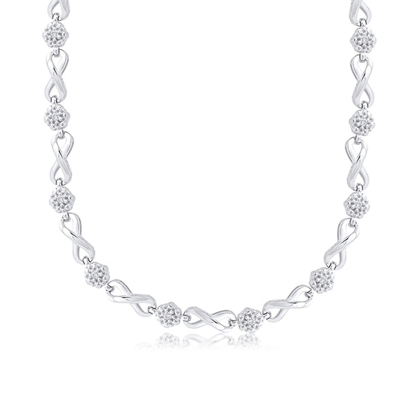 1/7 CTW Diamond Infinity Continuous Necklace in Sterling Silver