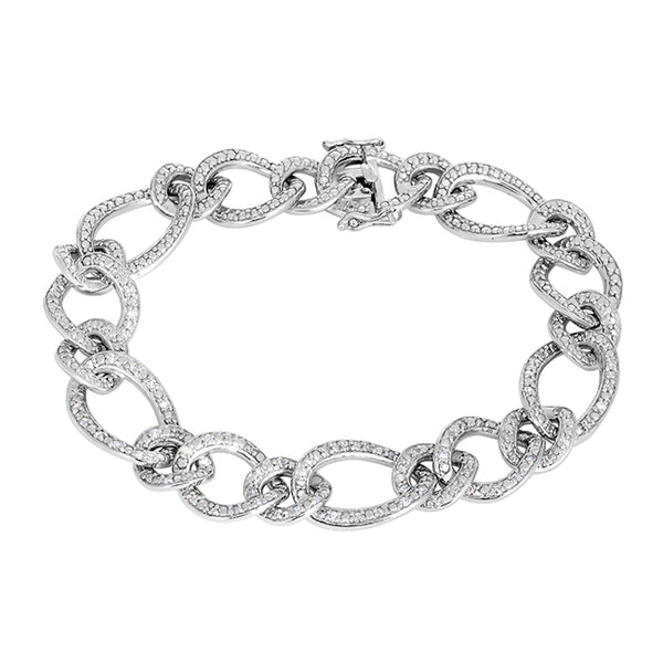 1/2 CTW Diamond Link Bracelet in Sterling Silver