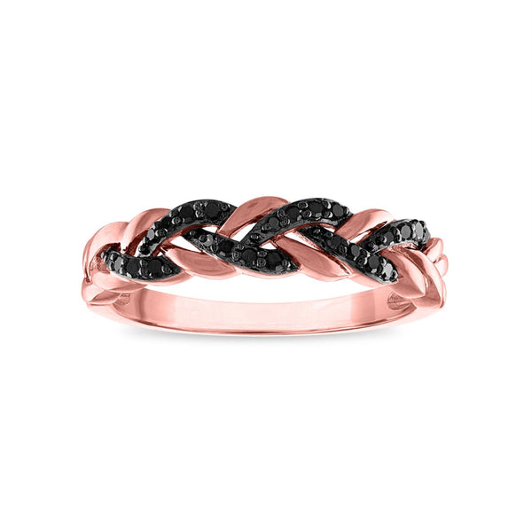 1/6 CTW Treated Black Diamond Ring in 10KT Rose Gold
