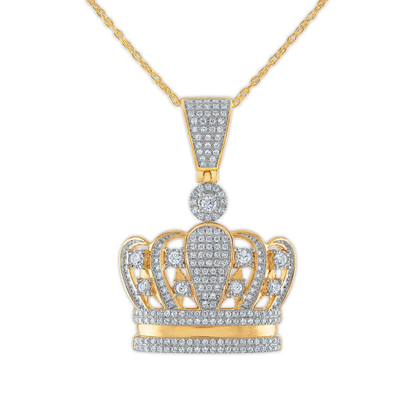 3/4 CTW Diamond Crown 18" Pendant in 10KT Yellow Gold