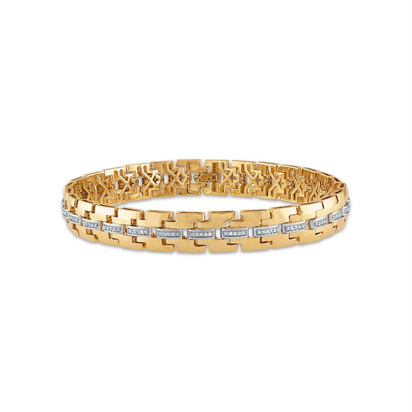 1/2 CTW Diamond Fashion 8.5" Bracelet in Gold Plated Sterling Silver