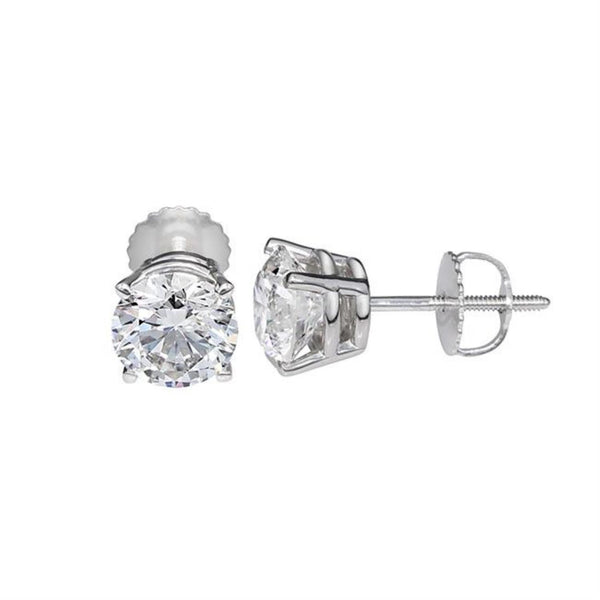 Signature Certificate EcoLove 1-1/4 CTW Round Lab Grown Diamond Solitaire Stud Earrings in 14KT White Gold