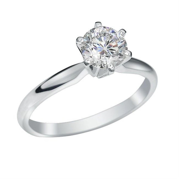 Signature Certificate EcoLove 1 CTW Round Lab Grown Diamond Solitaire Engagement Ring in 14KT White Gold