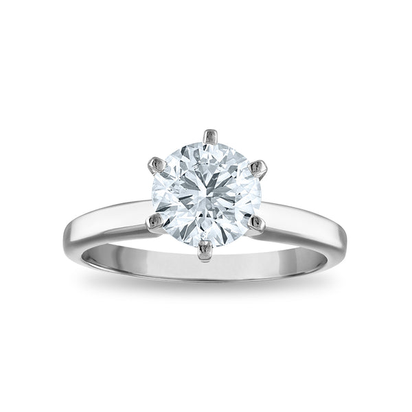 Signature Certificate EcoLove 2 1/2 CTW Round Lab Grown Diamond Solitaire Engagement Ring in 14KT White Gold