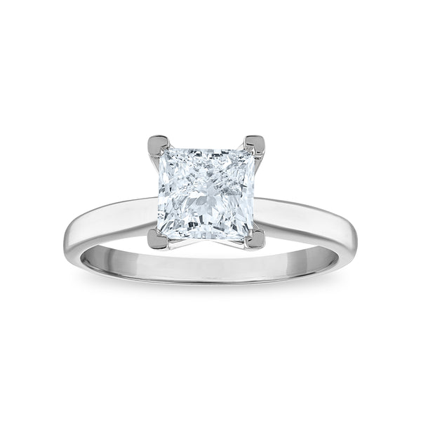 Signature Certificate EcoLove 1 1/2 CTW Princess Cut Lab Grown Diamond Solitaire Engagement Ring in 14KT White Gold