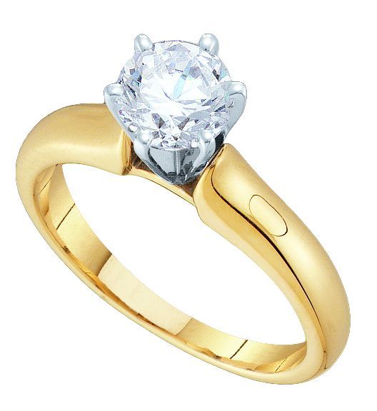 Signature Certificate 1 1/2 CTW Diamond Solitaire Engagement Ring in 14KT Yellow Gold