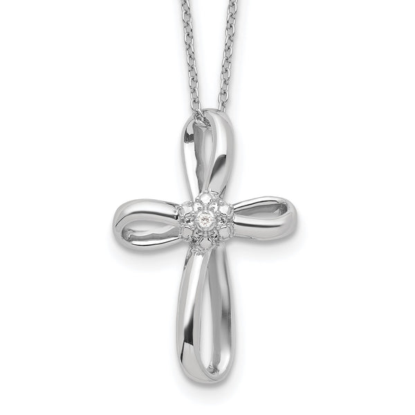 1/100 CTW Diamond Cross 18" Necklace in Sterling Silver