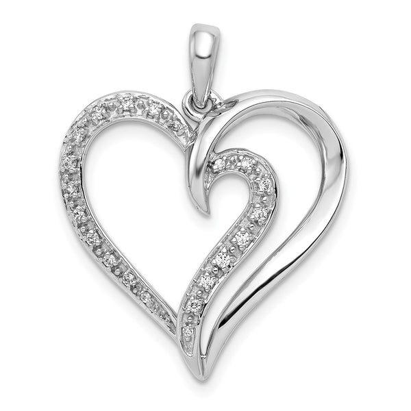 1/10 CTW Diamond Heart Pendant-Chain Not Included in 14KT White Gold