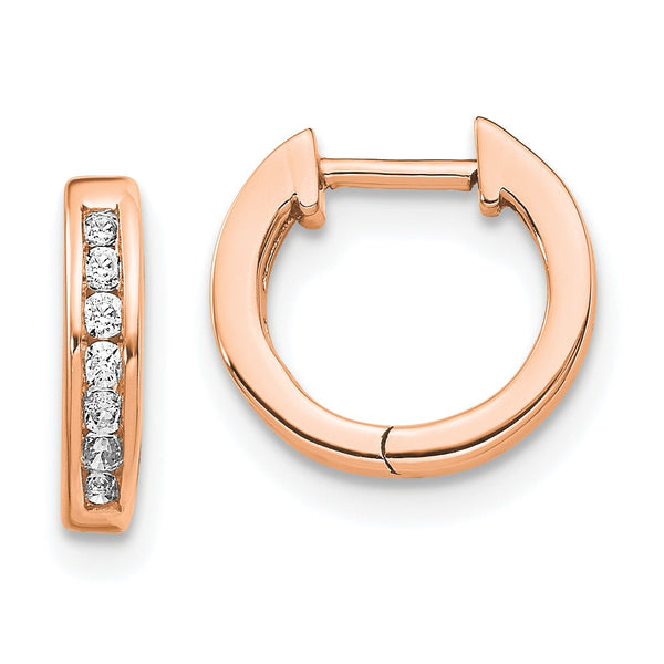 1/10 CTW Diamond Hoop Earrings in 14KT Rose Gold