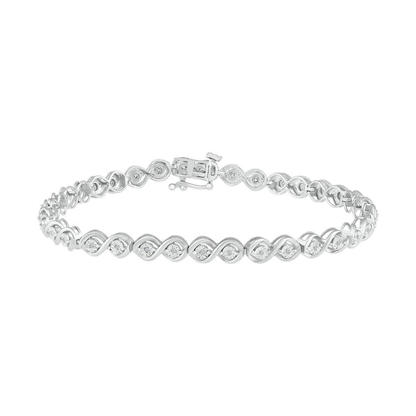 1/10 CTW Diamond Tennis 7.25" Bracelet in Sterling Silver