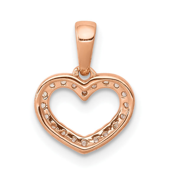1/12 CTW Diamond Heart Pendant-Chain Not Included in 14KT Rose Gold